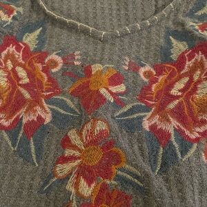 Floral Embroidered Knit Top